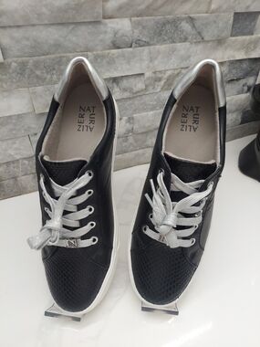 Naturalizer Black and Silver Lace-Up Women’s Sneakers
